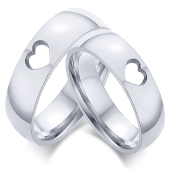 Obrączka Dla Pary z Serduszkiem Stal Szlachetna
