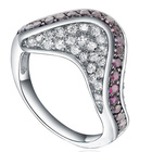 Srebrny Pierścionek Czerwony Wywijaniec