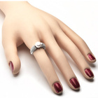 Pierścionek Srebrny z Białą Perłą i Cyrkoniami