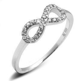 Pierścionek Srebrny Nieskończoność z Cyrkoniami