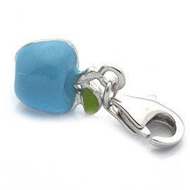 Srebrna Przywieszka Charms Niebieskie Jabłko