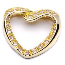 Zawieszka Srebrna Pozłacana Różowe Serce