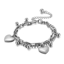 Bransoletka z Serduszkami Stal Szlachetna