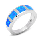Srebrny Pierścionek z Niebieskim Opalem