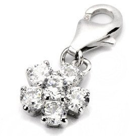 Przywieszka do Bransoletki Srebrna Kwiat