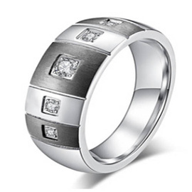 Obrączka ze Stali Szlachetnej z Cyrkoniami