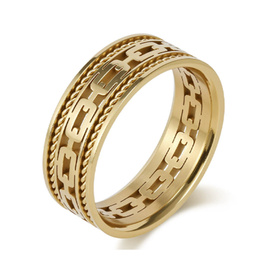 Złota Ażurowa Obrączka ze Stali Szlachetnej