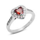 Srebrny Pierścionek Czerwone Serce