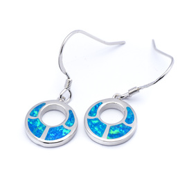 Srebrne Kolczyki z Niebieskim Opalem