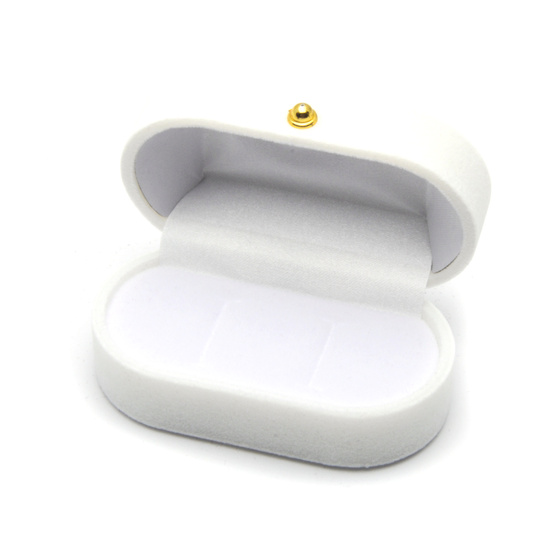 Białe Pudełko na Pierścionek Obrączki