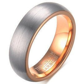 Satynowa Obrączka z Wolframu Pokryta Złotem