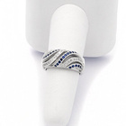 Pierścionek Srebrny Szafirowe i Białe Cyrkonie