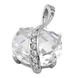 Srebrna Zawieszka z Białą Cyrkonią
