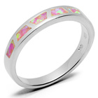 Srebrna Obrączka z Różowym Opalem