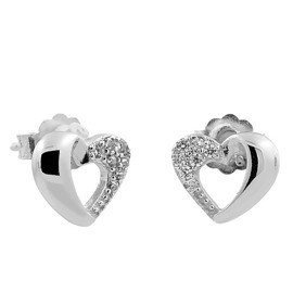 Srebrne Kolczyki Serduszka z Cyrkoniami