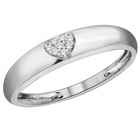 Obrączka z Białego Złota 585 z Brylantami Serce