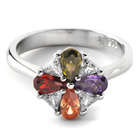 Srebrny Pierścionek z Różnokolorowymi Cyrkoniami