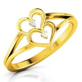 Pierścionek Złoty 375 Dwa Serca Dla Zakochanych