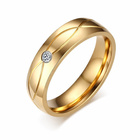 Złota Obrączka z Cyrkonią ze Stali Szlachetnej