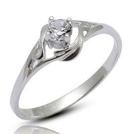 Srebrny Pierścionek z Brylantową Cyrkonią