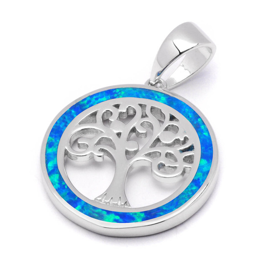 Srebrna Zawieszka Serduszko z Opalem