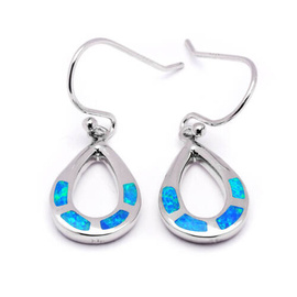 Srebrne Kolczyki z Niebieskim Opalem