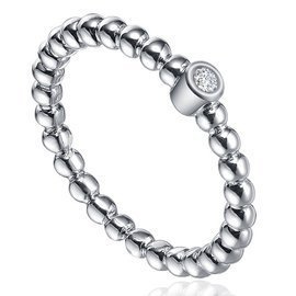 Srebrny Pierścionek z Diamentową Cyrkonią