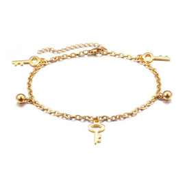 Bransoletka na Nogę z Kluczykami Stal Szlachetna