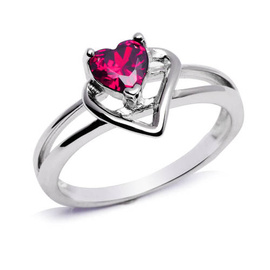 Pierścionek Srebrny Rubione Serce