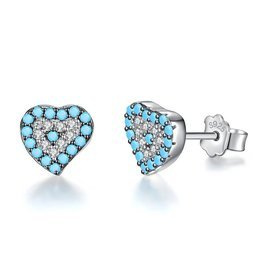 Srebrne Kolczyki Serduszka z Cyrkoniami