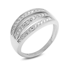 Srebrny Pierścionek z Diamentowymi Kamieniami