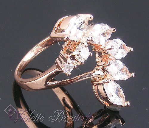 Pozłacany pierścionek różowe złocenie 1822 -37%