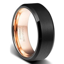 Czarna Obrączka z Wolframu Damsko Męska