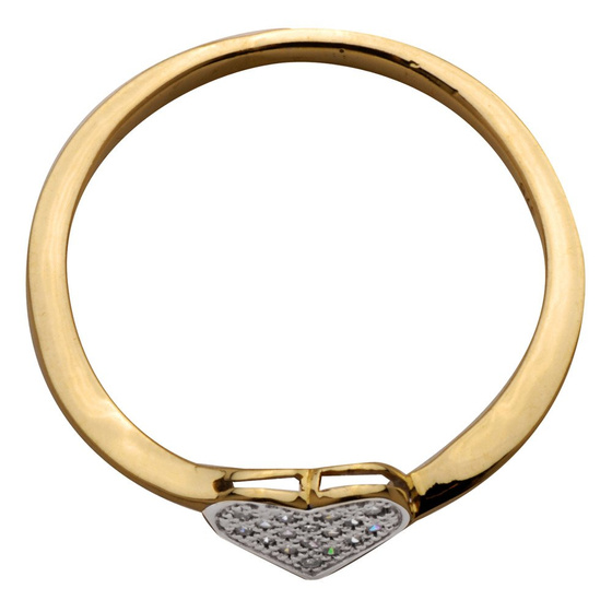 Pierścionek Złoty Serduszko Wysadzane Brylantami