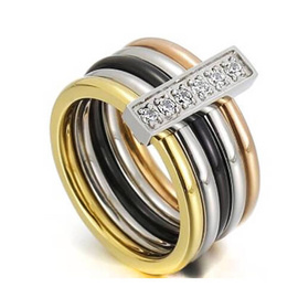 Obrączka ze Stali Szlachetnej Trikolor