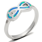 Srebrny Pierścionek z Opalem Nieskończoność