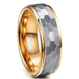 Obrączka z Wolframu z Fasetkami Damsko Męska