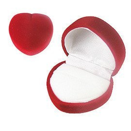 Pudełko na Pierścionek Wisiorek Czerwone Serce