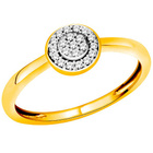 Złoty Pierścionek Wysadzany Brylantami 0.08ct