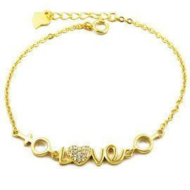 Pozlacana Srebrna Bransoletka dla Zakochanych