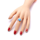 Srebrny Pierścionek z Niebieskim Okrągłym Opalem