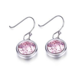 Kolczyki z Fioletowym Kamieniem Stal Szlachetna