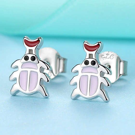 Srebrne Kolczyki Robaczek