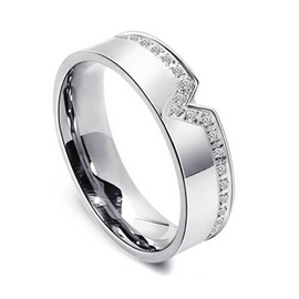 Obrączka ze Stali Szlachetnej z Cyrkoniami