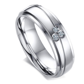 Obrączka ze Stali Szlachetnej z Cyrkoniami