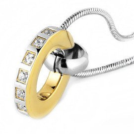 Naszyjnik Złota Obręcz Wysadzana Cyrkoniami