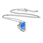 Srebrny Naszyjnik Motyl z Opalem