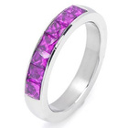 Pierścionek Obrączka z Fioletowymi Cyrkoniami