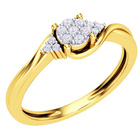 Pierścionek Złoty 375 Wysadzany Diamentami