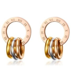 Kolczyki ze Stali Szlachetnej Trikolor